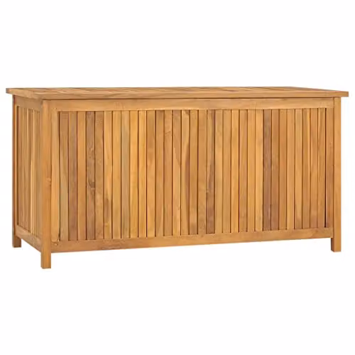 vidaXL Solid Teak Wood Garden Storage Box in Brown – 1