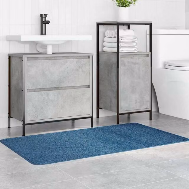 Berkfield Home Modern Rectangular Non-Slip Bath Mat, Blue, W: 70 cm, L: 120 cm – 1