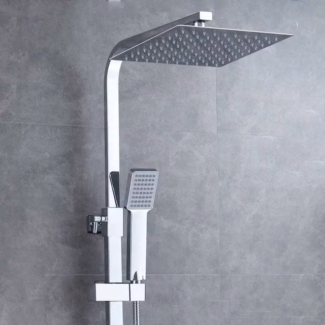 NESTLUNE Thermostatic Shower Mixer Set with Handheld Shower in Silver – 1