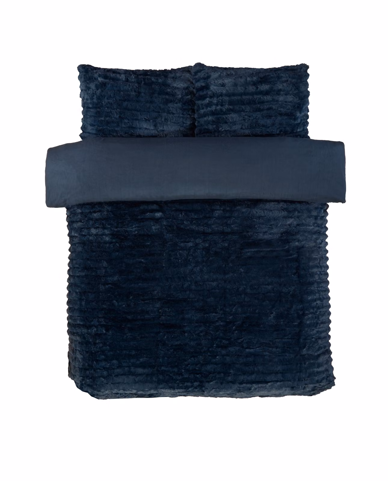 Rapport Home Charcoal Chunky Ribbed Fur Polyester Soft and Cozy Duvet Cover Set with Pillowcase, Size: King (180 x 200 cm) – 2