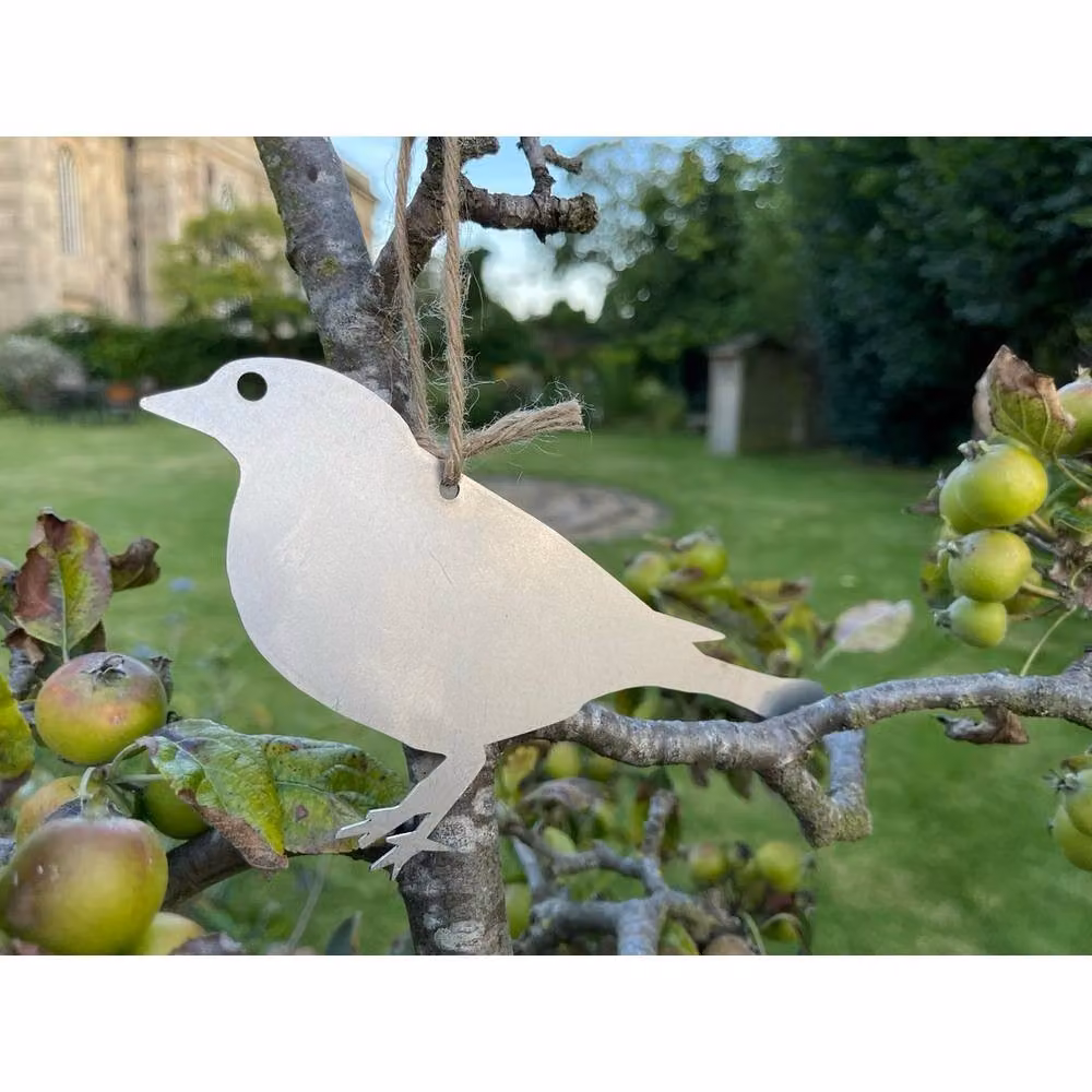 Poppyforge Hanging Bird Garden Art, Pack of 3, Silver Metal, W20 x H13 cm – 2