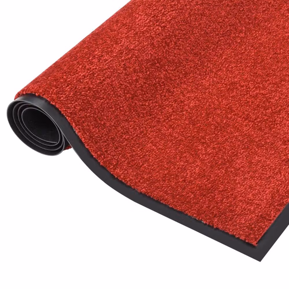 Berkfield Home Red and Black Non-Slip Brushing Doormat, W: 60 cm, D: 80 cm – 4