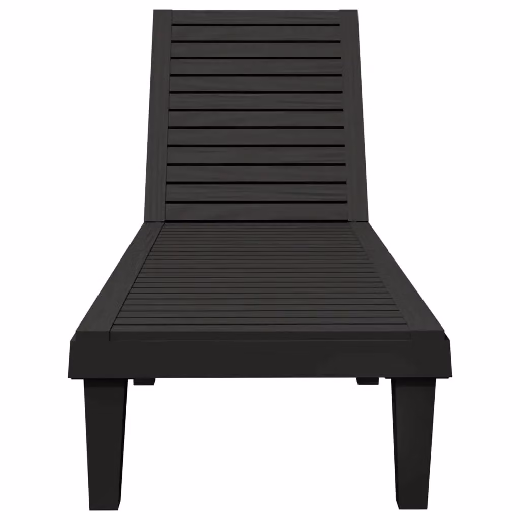 Berkfield Home Set of 2 Black Polypropylene Sun Loungers, W/D/H: 155 x 58 x 83 cm – 3