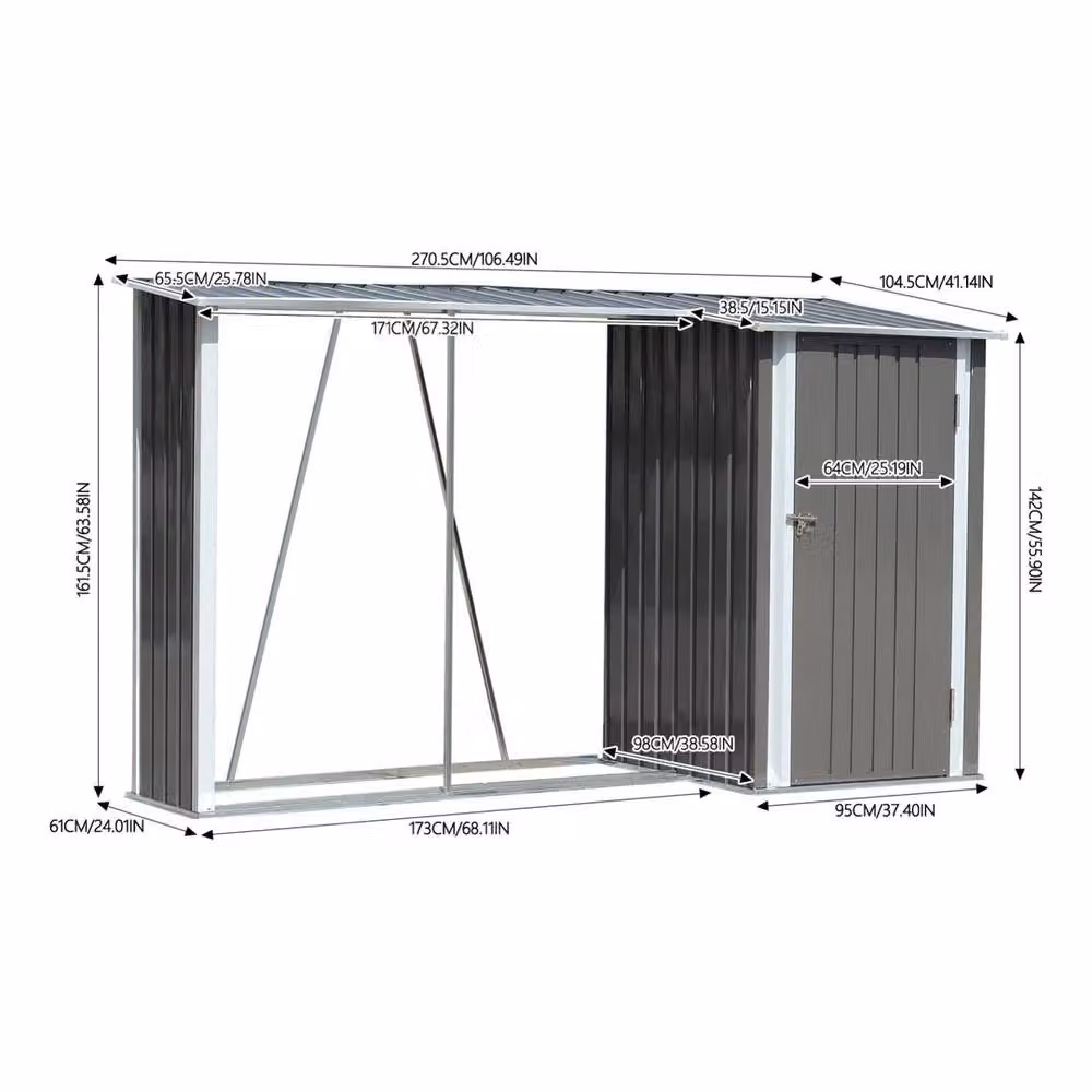 EONLION Lockable Steel Garden Bicycle Storage Cabinet in Black, H: 142 cm x W: 100 cm – 2