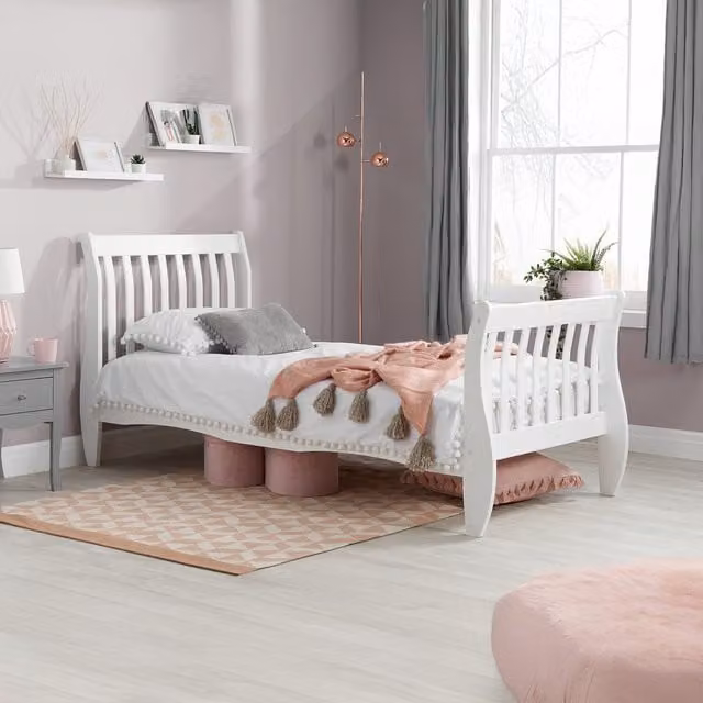 Birlea Modern White Solid Pine Single Bed