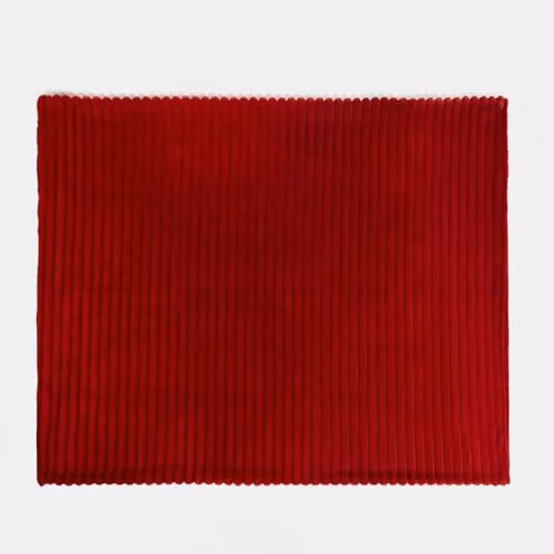 OHS Ribbed Faux Fur Fleece Throw Blanket in Red, W/D/H: 125 x 150 cm – 4