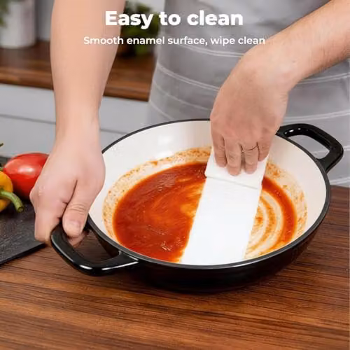 Toque Enamelled Cast Iron Dutch Oven Casserole Dish in Black – 7