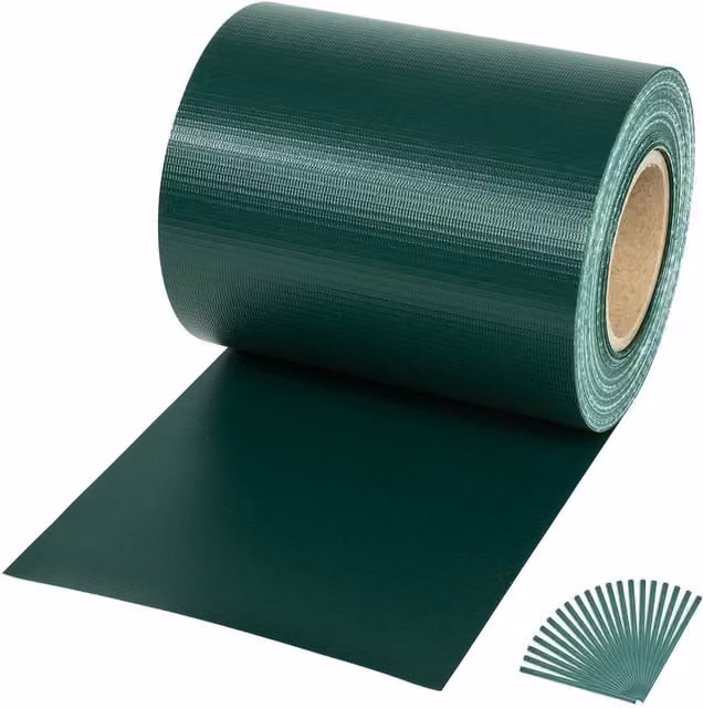tectake 1 Privacy Film Strip in Green PVC, Opaque – 1