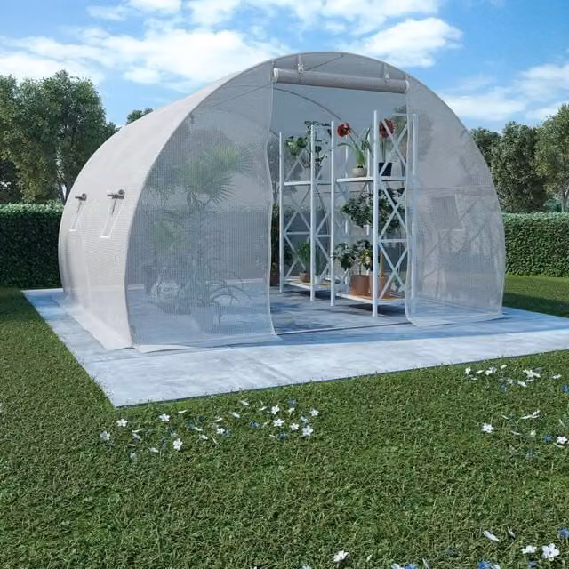 Berkfield Home White Freestanding Greenhouse W/D/H: 300 x 300 x 200 cm – 1