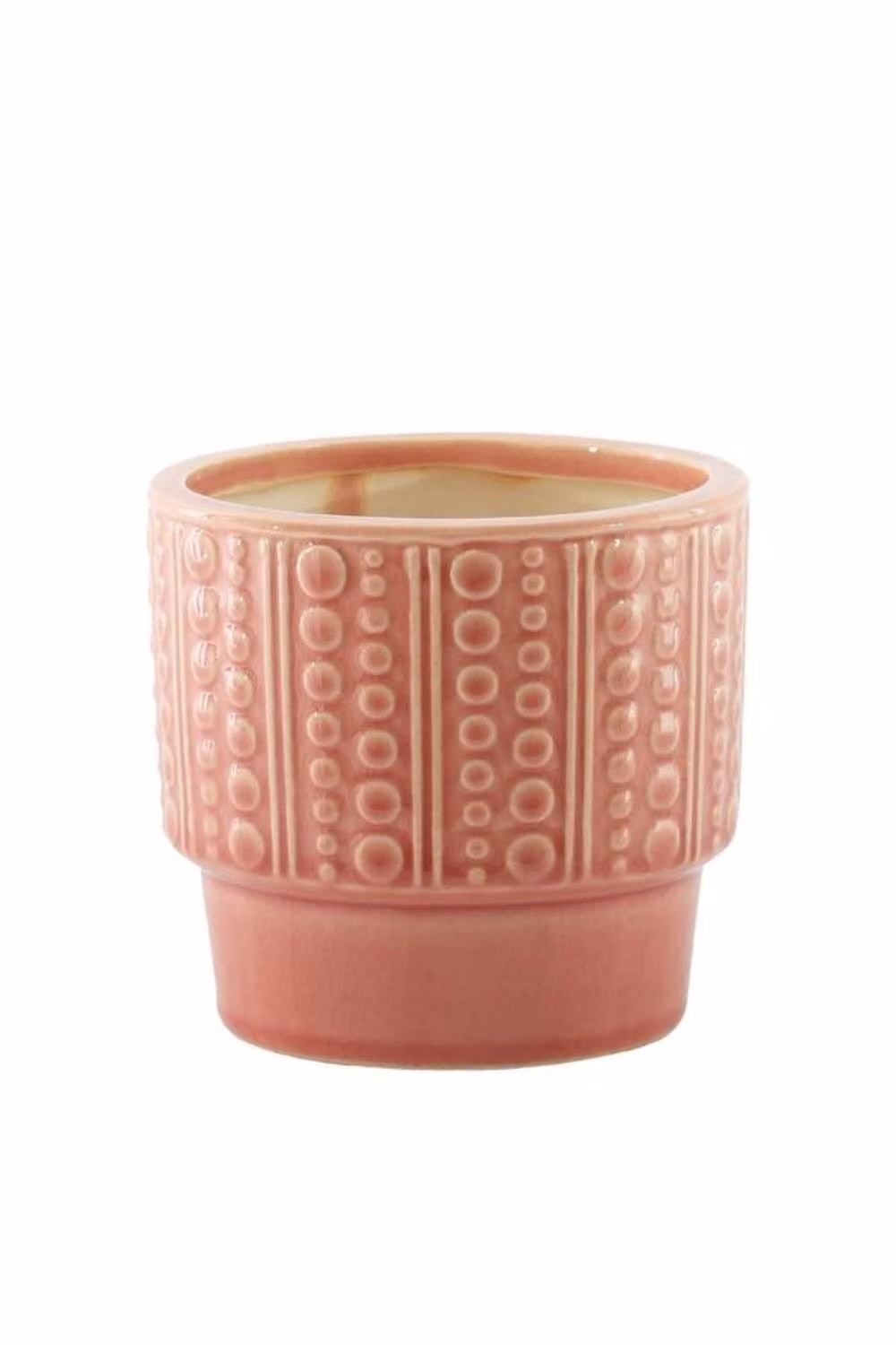 KDMD Hortus Salmon Pink Warwick Dimple Ceramic Planter Pot H: 21.5 cm, Dia: 22 cm – 2