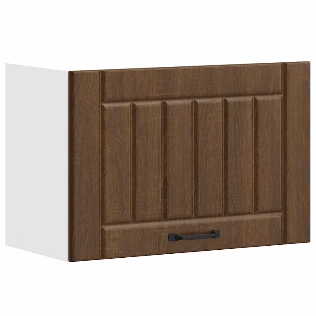 Berkfield Home Lucca Kitchen Wall Cabinet in Brown Oak with Glass Doors – 2