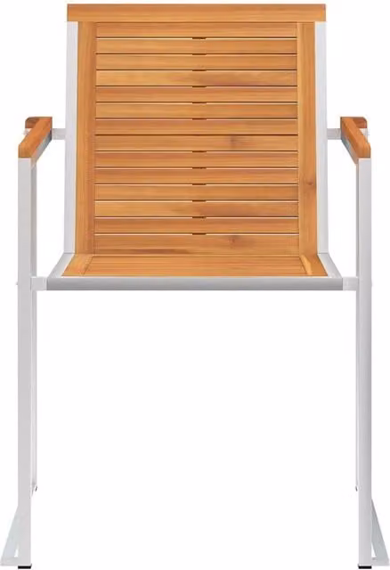 Berkfield Home Classic Garden Chairs, 8 Piece Set in Brown Solid Acacia Wood and Stainless Steel
