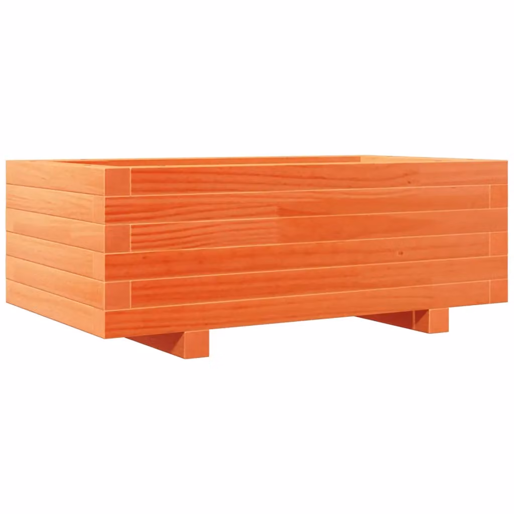 Berkfield Home Garden Planter Tub in Brown Solid Wood, W: 70 cm, D: 40 cm, H: 26.5 cm – 2