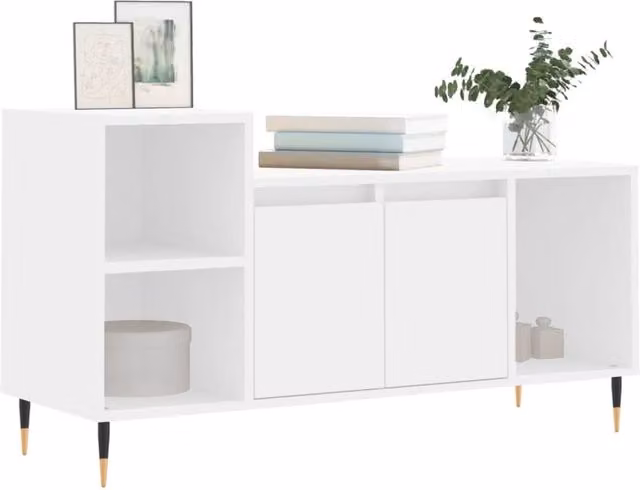 Berkfield Home White TV Cabinet W/D/H: 100 x 35 x 55 cm