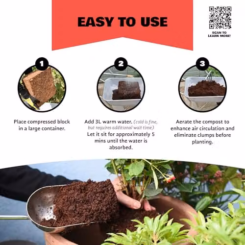 Coco & Coir Orchid Potting Mix, Peat-free Coco Coir Compost with Feed, 9L – 4