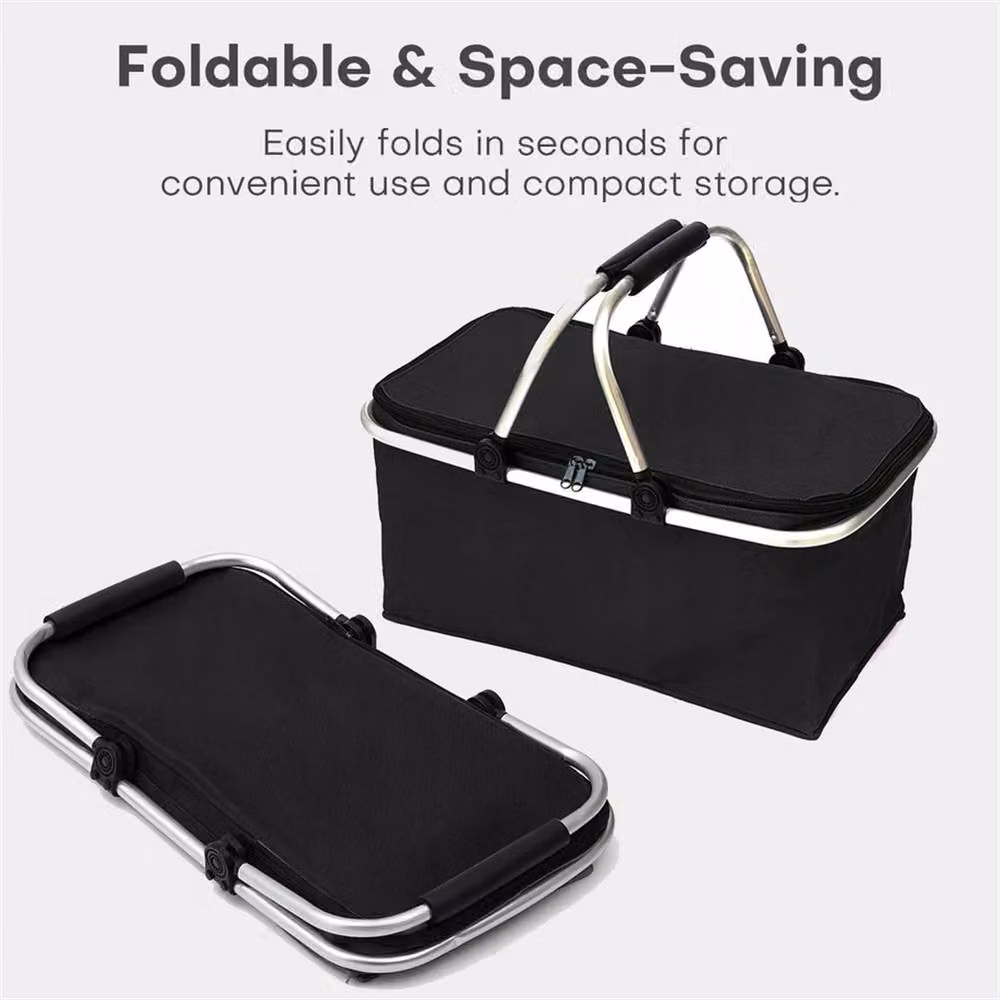 SPETLEK Picnic Shopping Basket in Black – 3