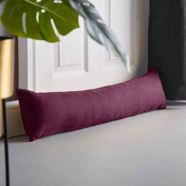 Alan Symonds Velvet Chenille Draught Excluder, Purple, W/D/H: 90 x 15 x 15 cm – 1