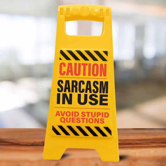 Boxer Gifts Sarcasm in Use Novelty Yellow Tabletop Desk Sign