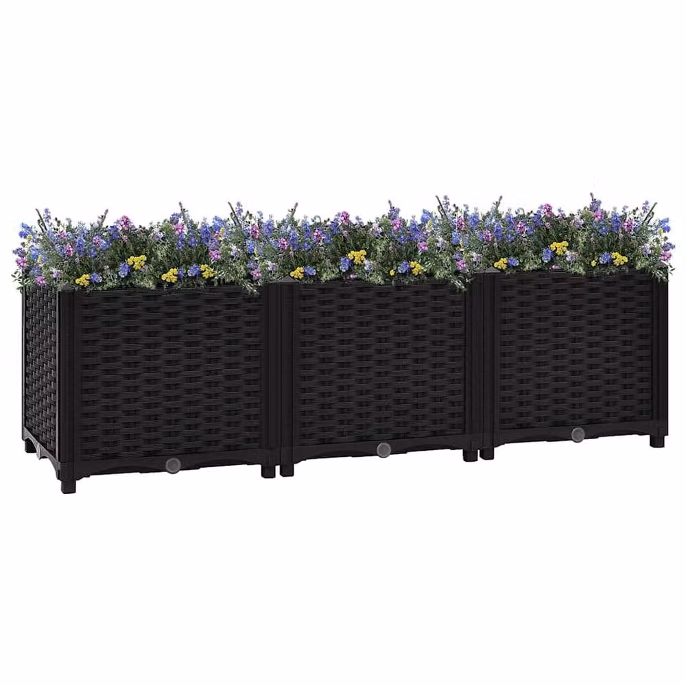 Berkfield Home Black Polypropylene Raised Bed W/D/H: 120 x 40 x 38 cm – 1