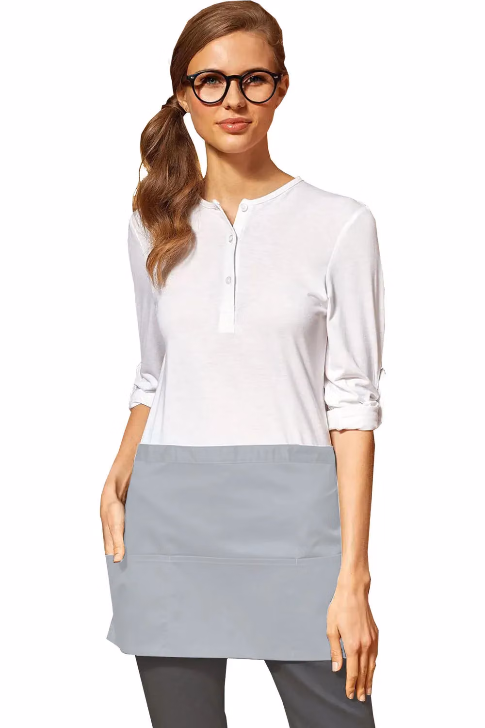 Premier Women's Colours 3 Pocket Workwear Apron in Silver Poly-Cotton – 2