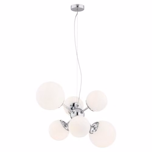 Netlighting Argon Satelite 6 Light Globe Pendant Ceiling Light in Chrome and Grey