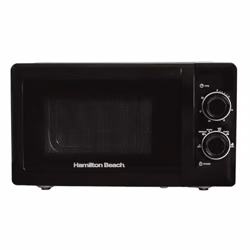 Hamilton Beach 20L Solo Manual Black Microwave with Stainless Steel Cavity and 700W Power