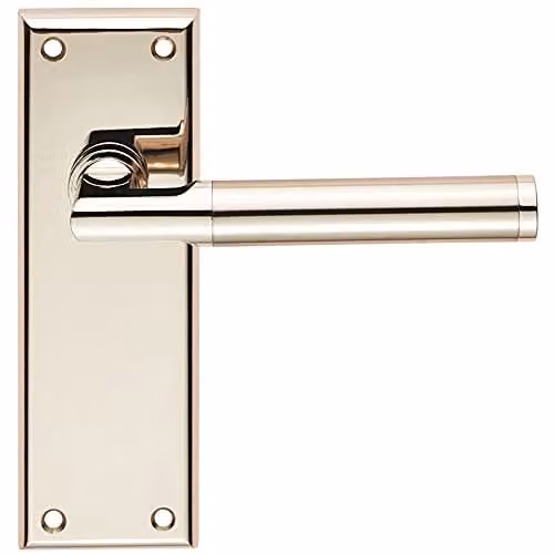 Loops Round Bar Section Handle on Latch Backplate in Polished Satin Nickel Silver, W: 150 mm x H: 50 mm