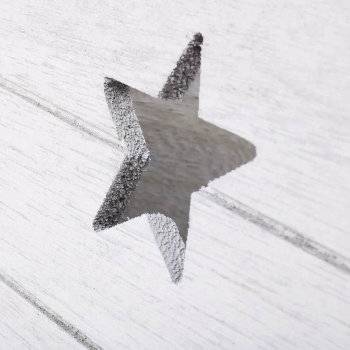 Red Hamper Large Grey Wooden Vintage Effect Star Cut Out Box with Handles W: 35.0 cm, D: 25.0 cm, H: 19.0 cm