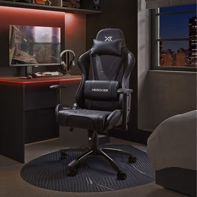 X Rocker Agility Esport Gaming Chair in Black Synthetic Leather