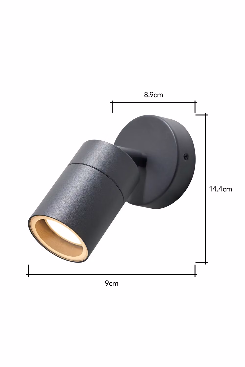 BHS Lighting Jared Modern Cylinder Outdoor Wall Light in Black and Grey Stainless Steel – 3