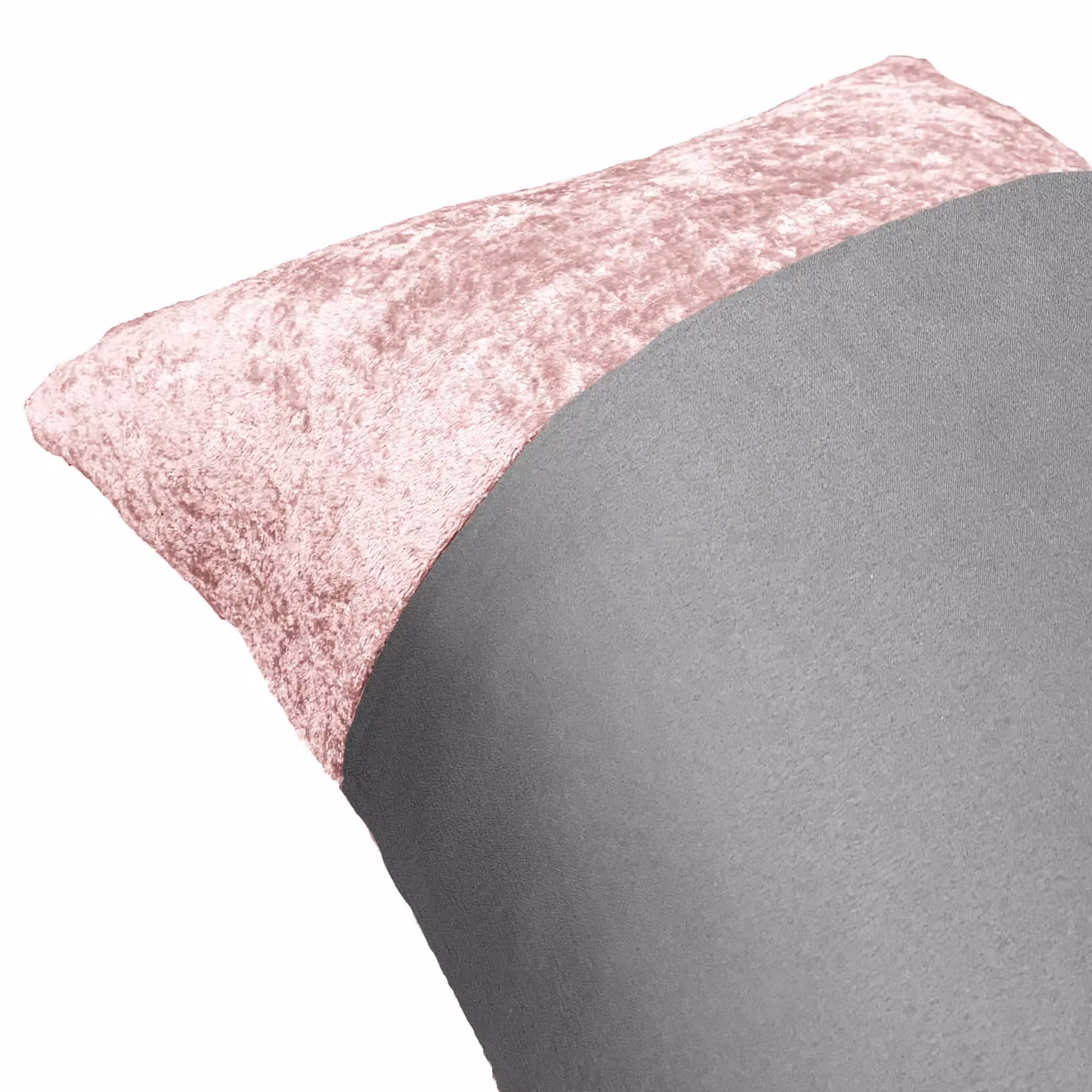 Sienna Crushed Velvet Double Duvet Cover and Pillowcase Set in Pink and Grey, W/D/H: 200 x 200 cm – 2