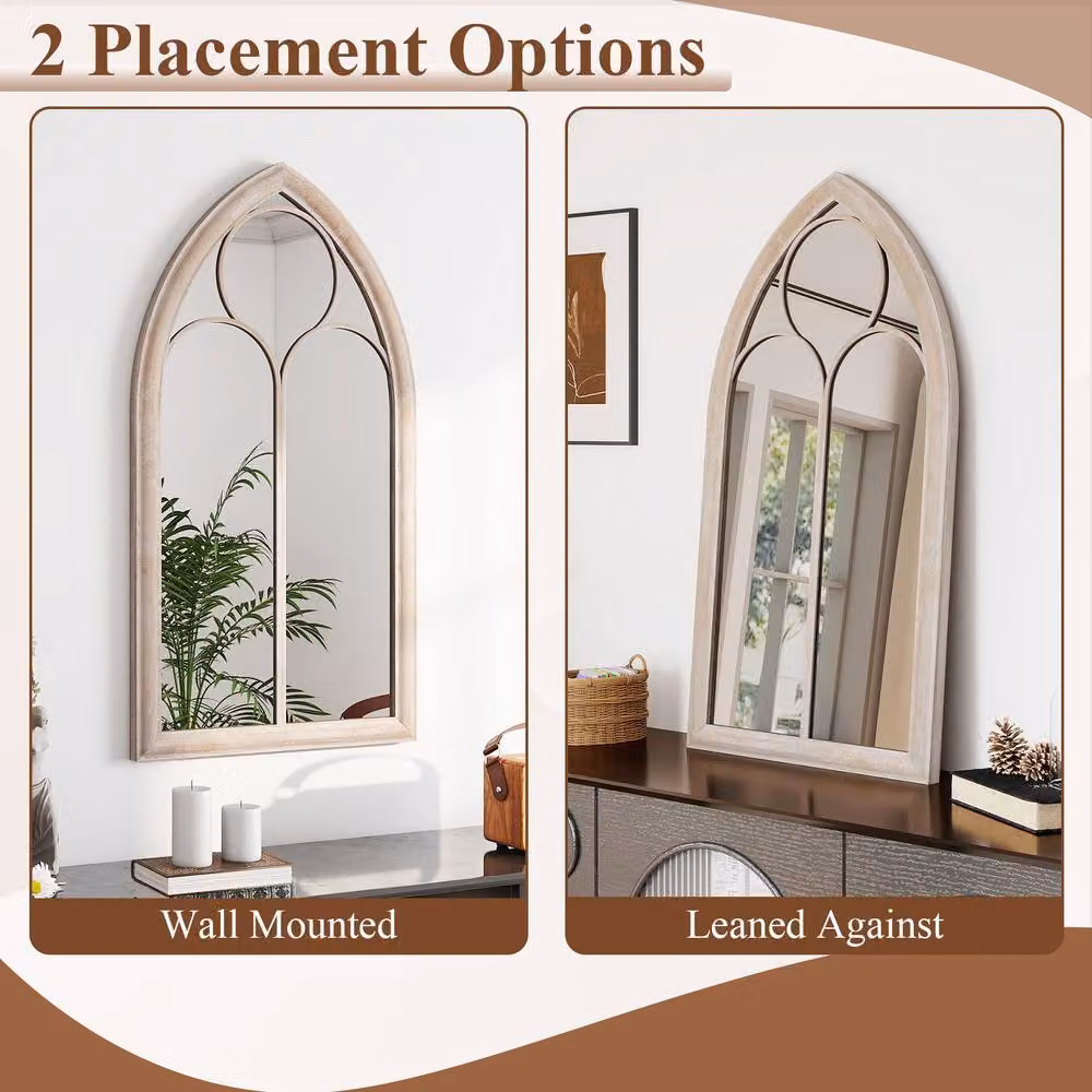 Costway Farmhouse Window Pane Wall Mounted Mirror in Grey – 2