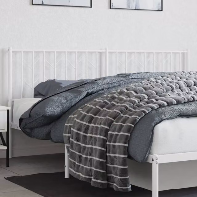 Berkfield Home Classic Metal Headboard in White, 180 cm