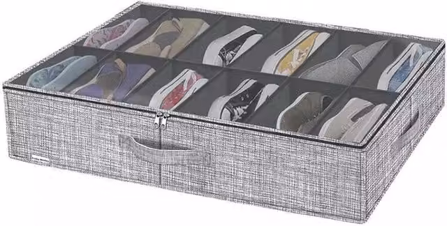 KORVIXA 2 Piece Collapsible Shoe Storage Organizer Bags in Grey