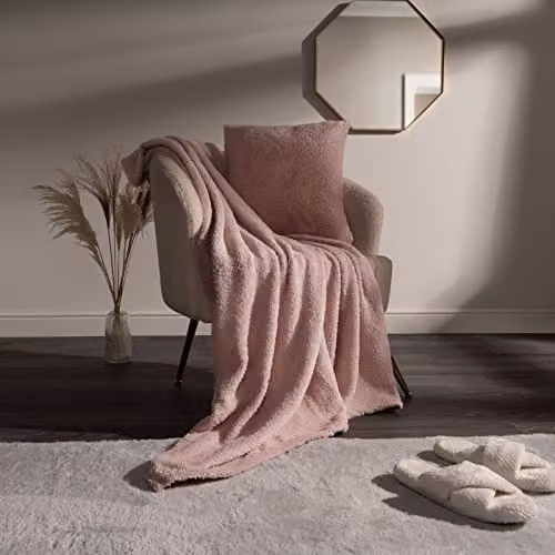 Brentfords Teddy Fleece Throw, Pink, W/D/H: 200 x 240 cm – 3
