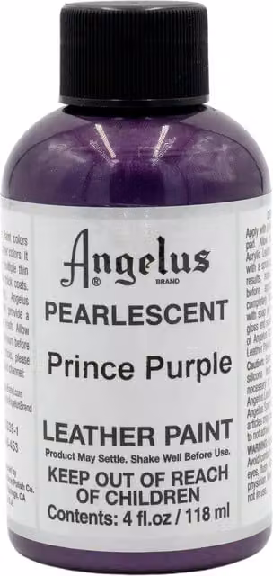 Angelus Pearlescent Acrylic Leather Paint in Prince Purple, 118 ml