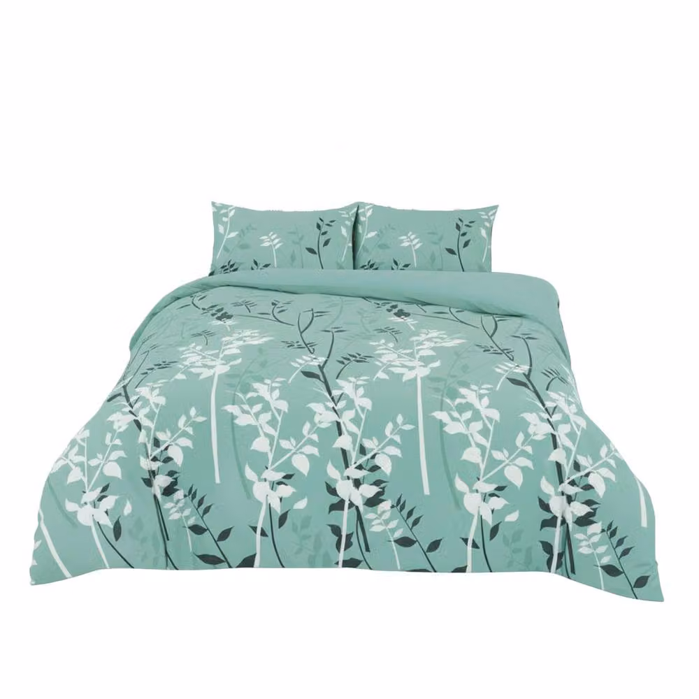 Home Sweet Home UK Floral Polycotton Duvet Cover and Pillowcase Set in Blue and Green, W/D/H: 200 x 200 x 200 cm – 2