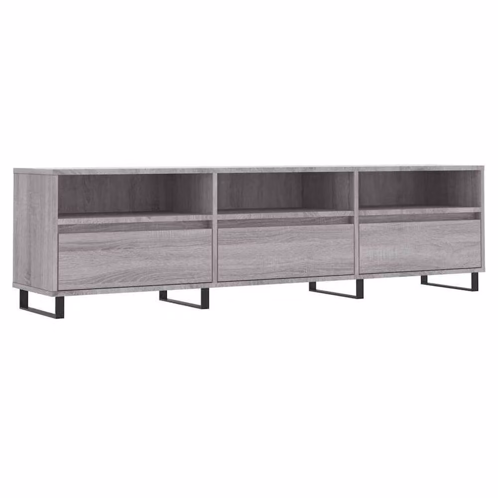 Berkfield Home Grey Sonoma TV Cabinet in Engineered Wood W/D/H: 150 x 30 x 44.5 cm – 3