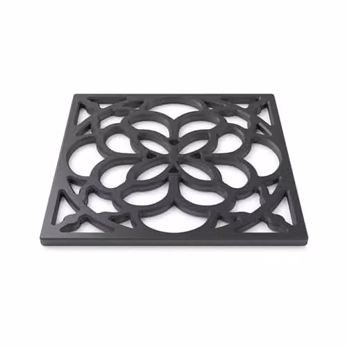 Zeal Square Silicone Non-Slip Heritage Trivet Mat in Black, W/D/H: 18 x 18 x 1 cm – 1