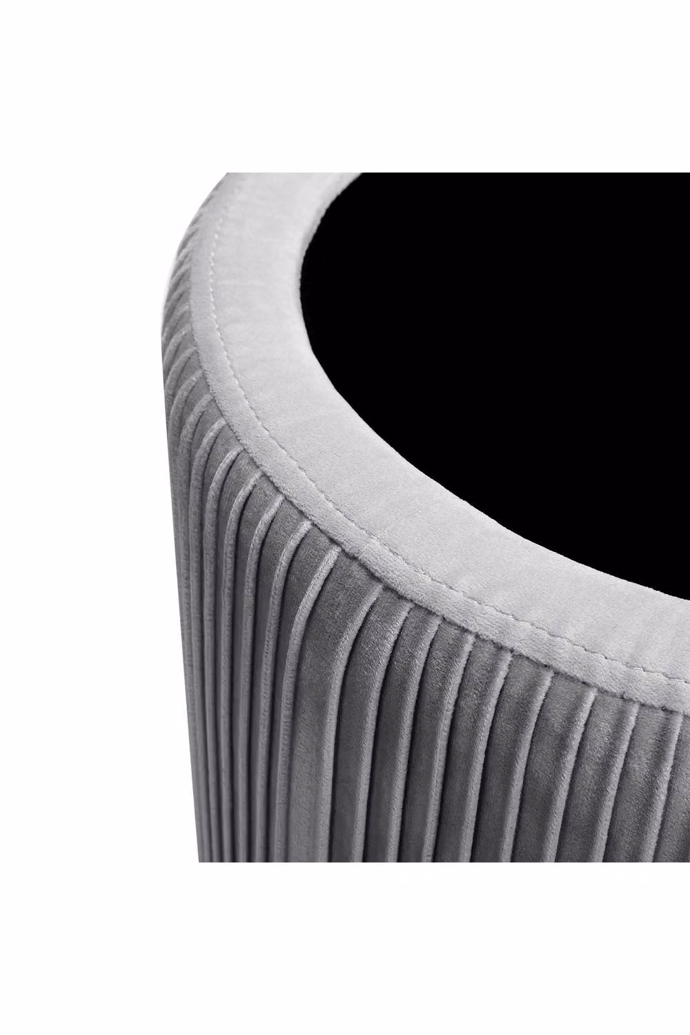 Garden Sanctuary Modern Pleated Storage Ottoman in Grey – 3