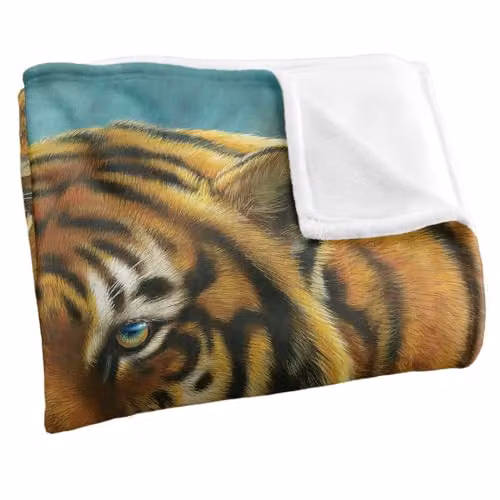 JQ Licensing Tiger and Cubs Silky Touch Super Soft Fleece Throw Blanket, Multicolour, W: 91 cm, D: 147 cm – 2