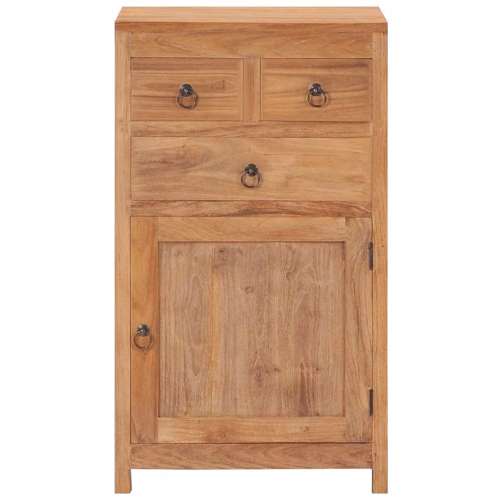 Berkfield Home Rustic Solid Teak Wood Sideboard in Brown, W/D/H: 50 x 30 x 90 cm – 2