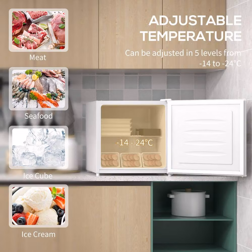 STILVORA 35L White Upright Countertop Mini Freezer with Compressor and Adjustable Temperature – 4