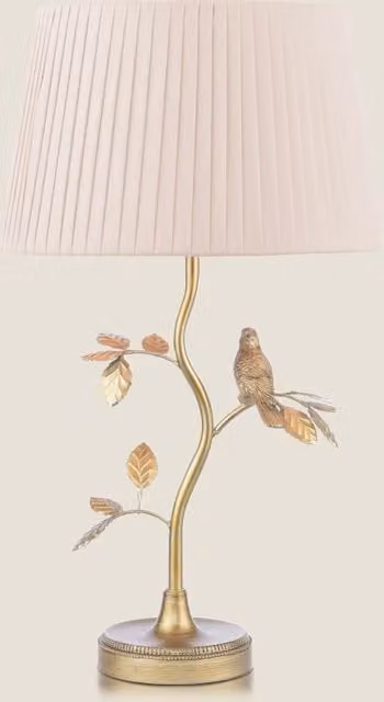 Laura Ashley Egelton Metal Bird Table Lamp in Gold/Brass