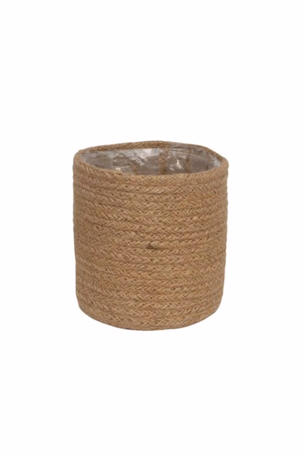 KDMD Natural Jute Braided Rope Round Basket with Liner, Brown and Sand, Diameter: 14 cm – 2
