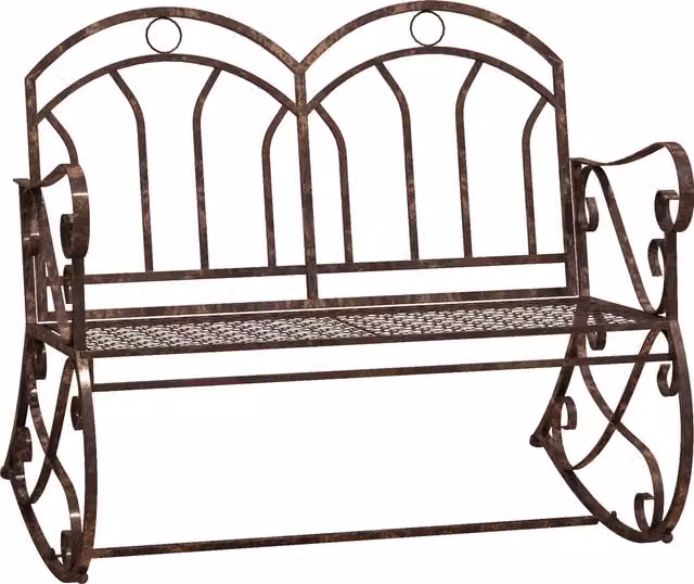 Outsunny 2 Seater Metal Garden Rocking Chair Swing Bench in Bronze