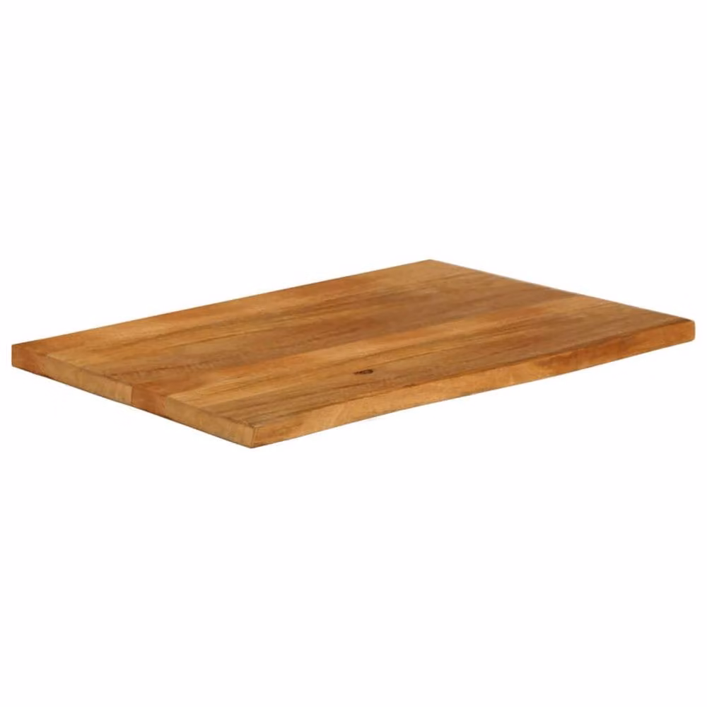 Berkfield Home Table Top Live Edge Solid Mango Wood in Brown, W: 100 cm, D: 60 cm, H: 3.8 cm – 2
