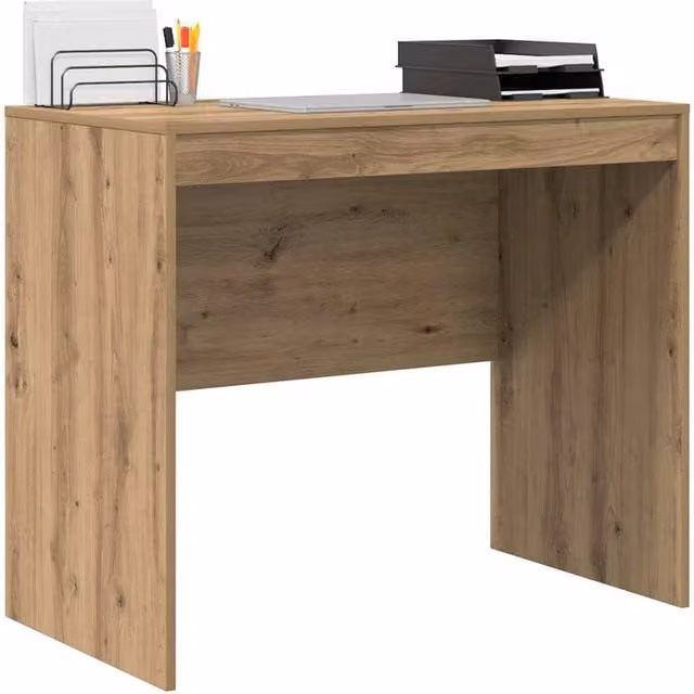 Berkfield Home Modern Writing Desk in Artisan Oak Brown, W/D/H: 90 x 50 x 76 cm