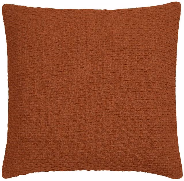 Drift Home Hayden Filled 100% Cotton Basket Weave Cushion in Terracotta, W/D/H: 43 x 43 x 43 cm