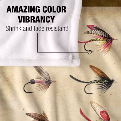JQ Licensing American Sportfishing Saltwater Silky Touch Super Soft Fleece Throw Blanket, White, W/D/H: 152 x 127 cm – 3